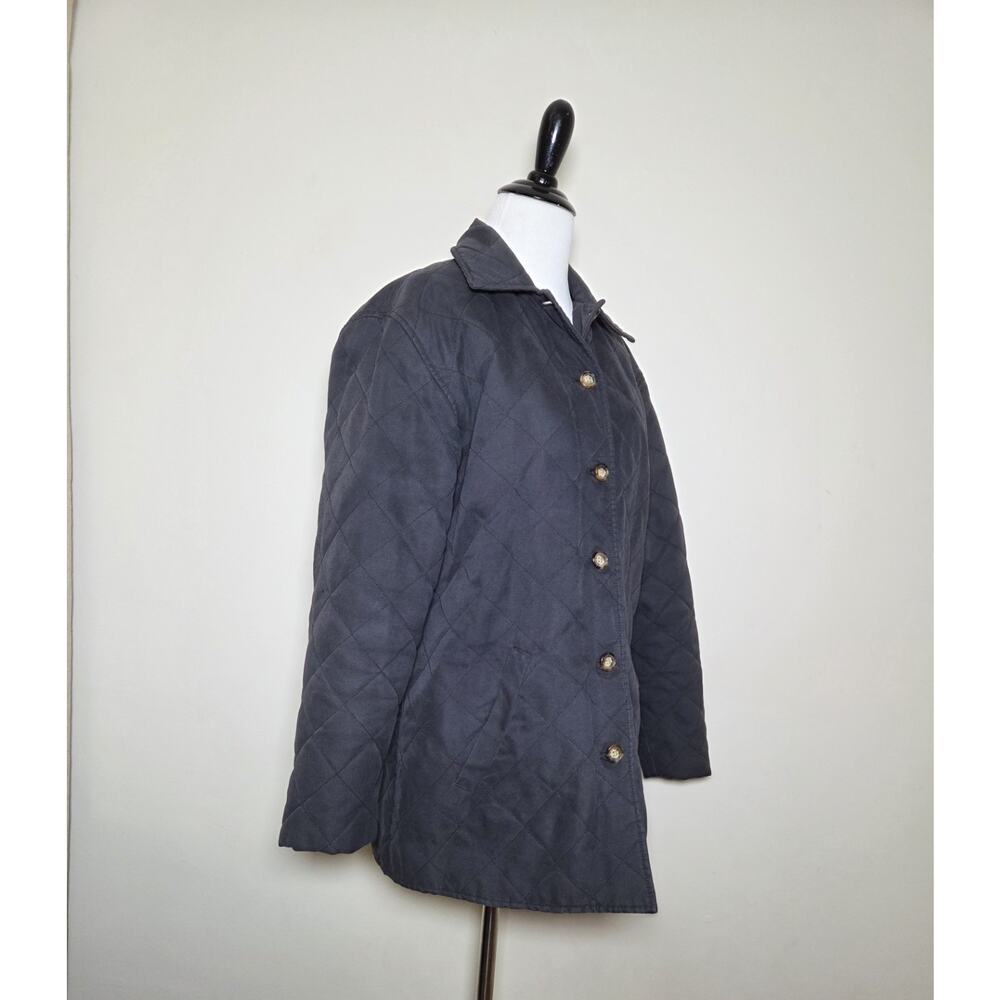 Vintage Orvis Women's Quilted Chore Jacket Coat Black Size Small - Picture 3 of 9